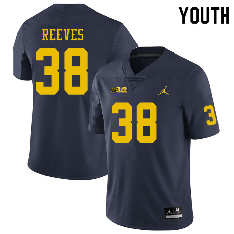 Youth #38 Geoffrey Reeves Michigan Wolverines College Football Jerseys Sale-Navy